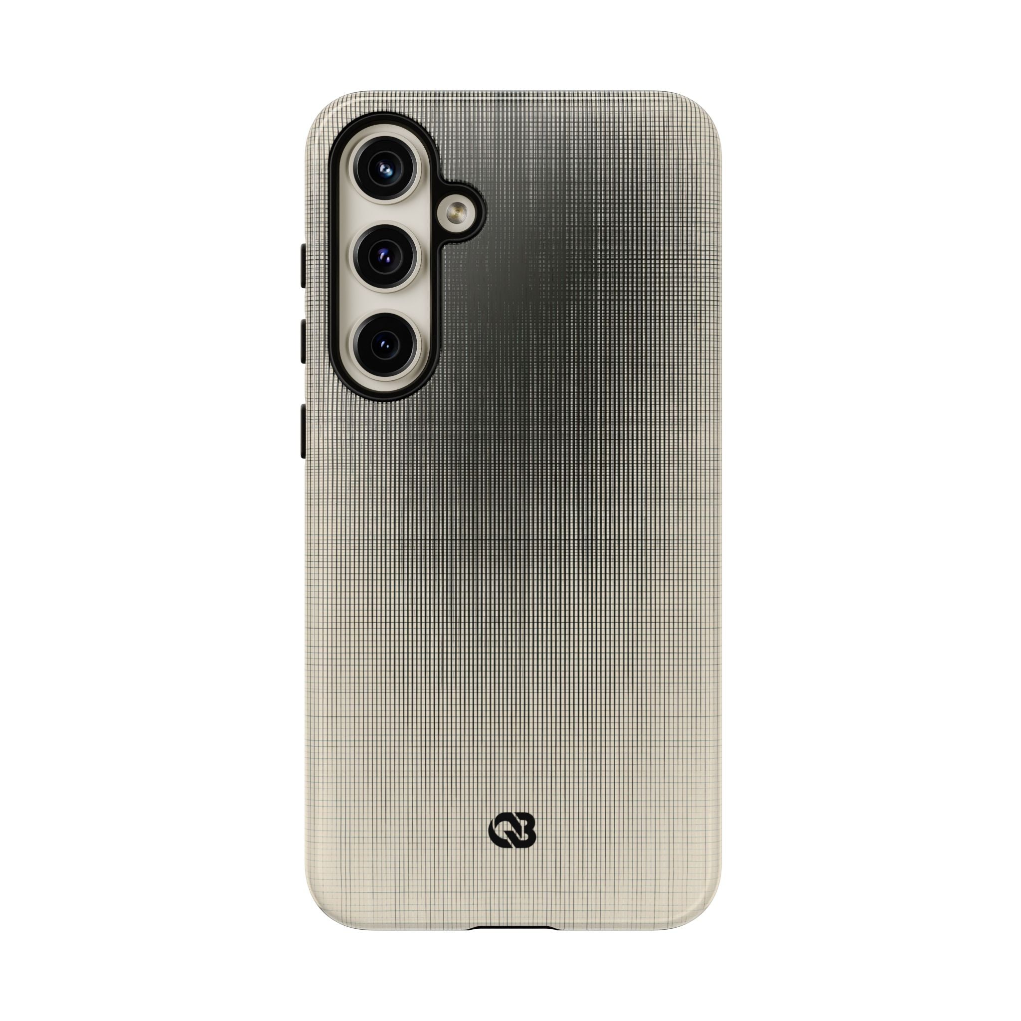 Beige Tough Phone Case for Samsung - Carbon Screen Grid