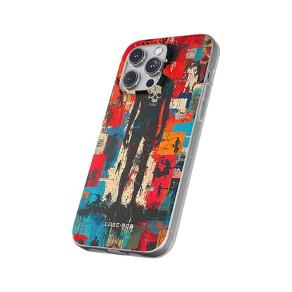 Spiky Skull Silhouette iPhone 14 Pro Max Case - Soft