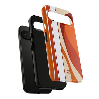 Orange Tough Phone Case for Google Pixel - Terracotta Metro Line