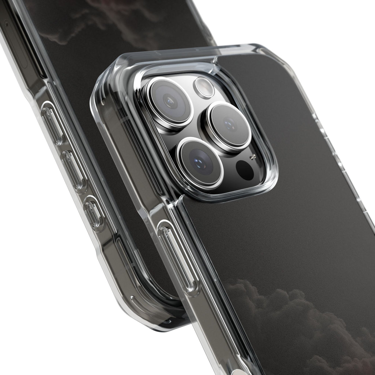 Crimson Fog Void · Clear Impact Magnetic Phone Case for iPhone ·  Black