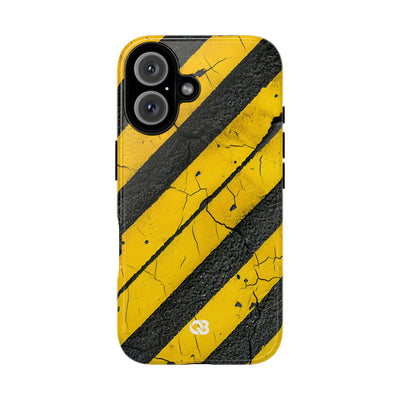 Cracked Hazard Stripes · Tough Phone Case for iPhone