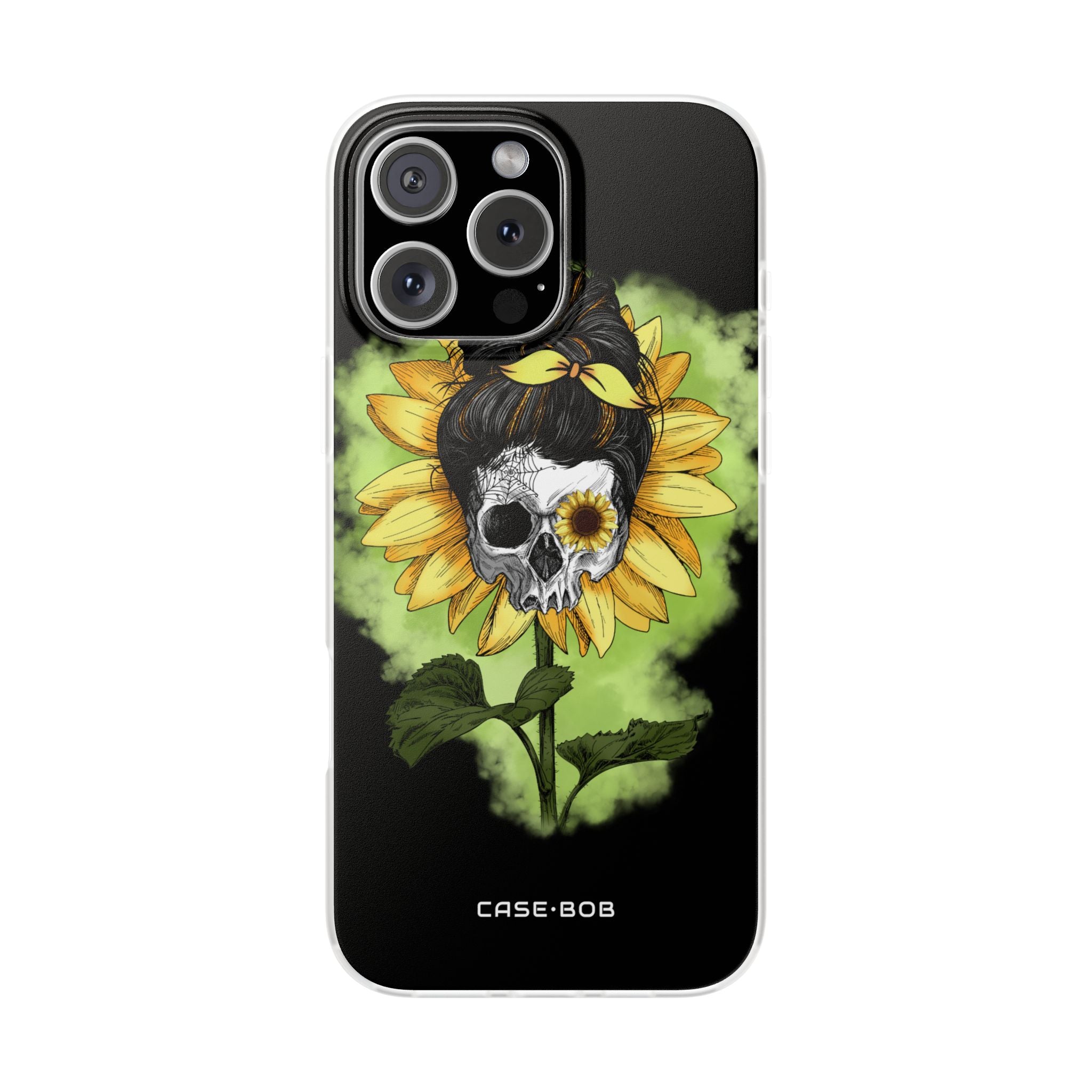 Sonnenblumen-Schädel iPhone 16 Pro Max Case - Soft