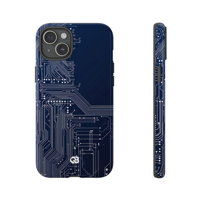 Blue Tough Phone Case for iPhone - Cobalt Data Stream