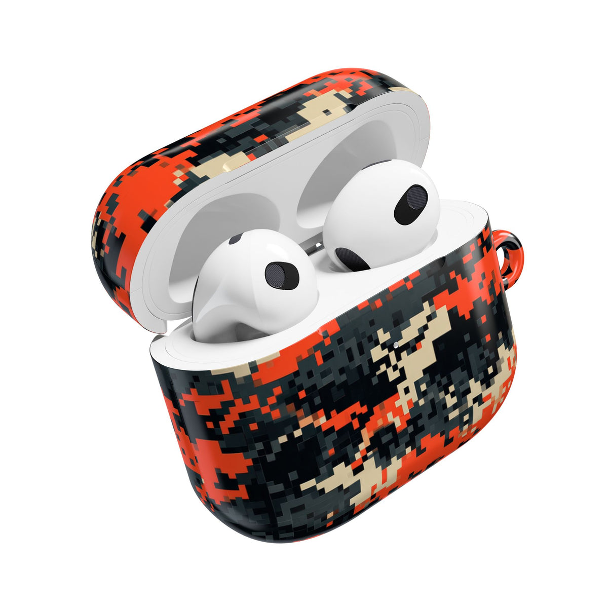 Signal Pixel Camo · Hard Case for AirPods & AirPods Pro · Orange