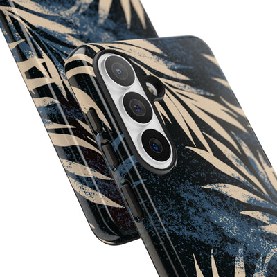Blue Tough Phone Case for Samsung - Midnight Indigo Palm