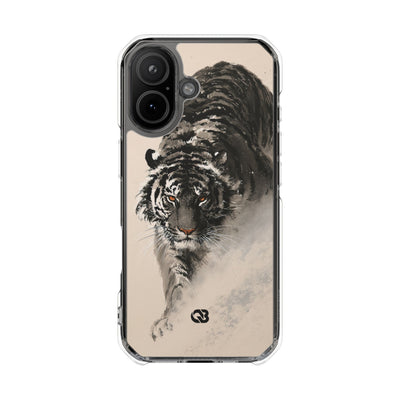Ink Wash Tiger · Clear Impact Magnetic Phone Case for iPhone · Beige