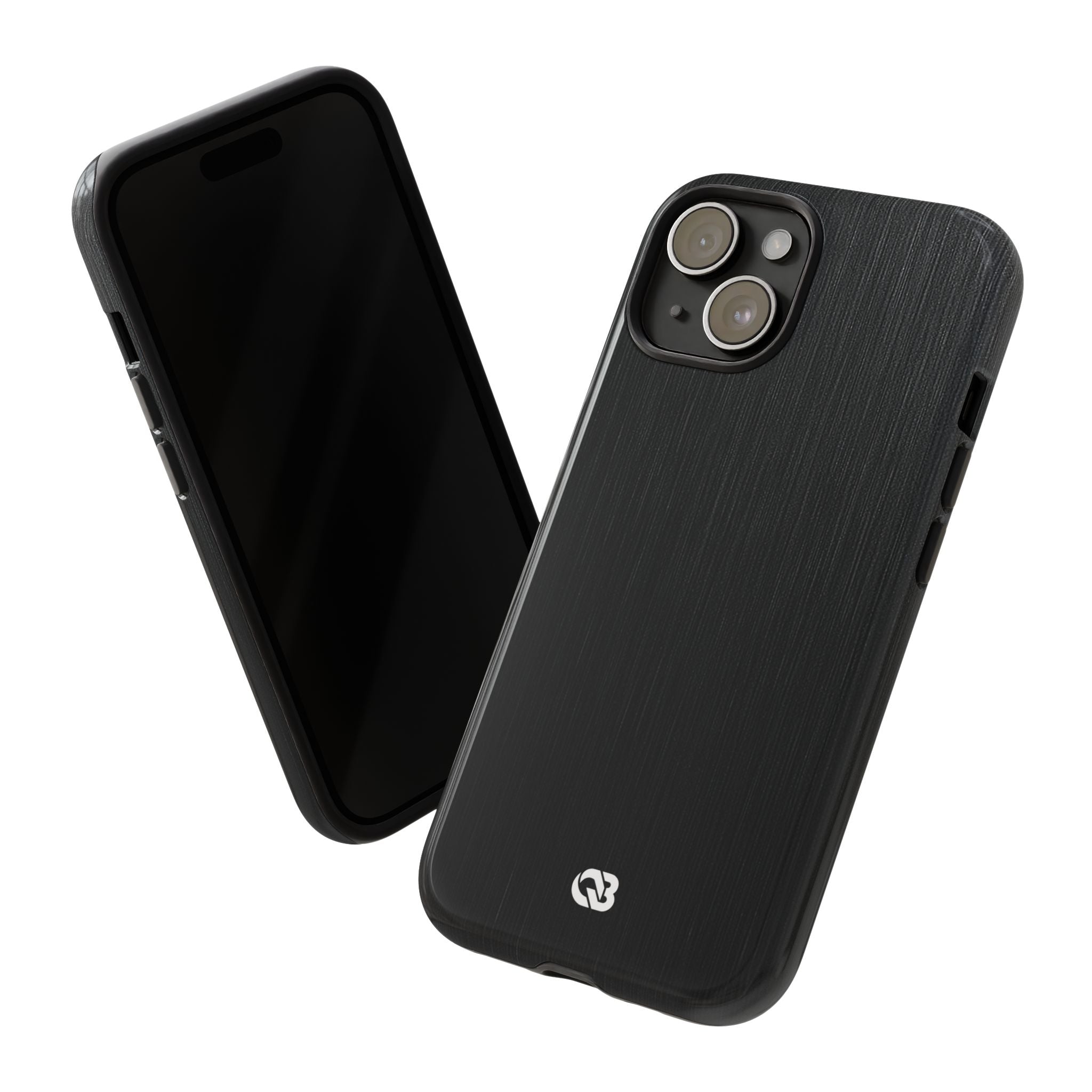 Black Tough Phone Case for iPhone - Brushed Obsidian Slate