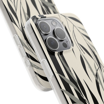 Beige Lite Phone Case for iPhone - Soot Leaf Sketch