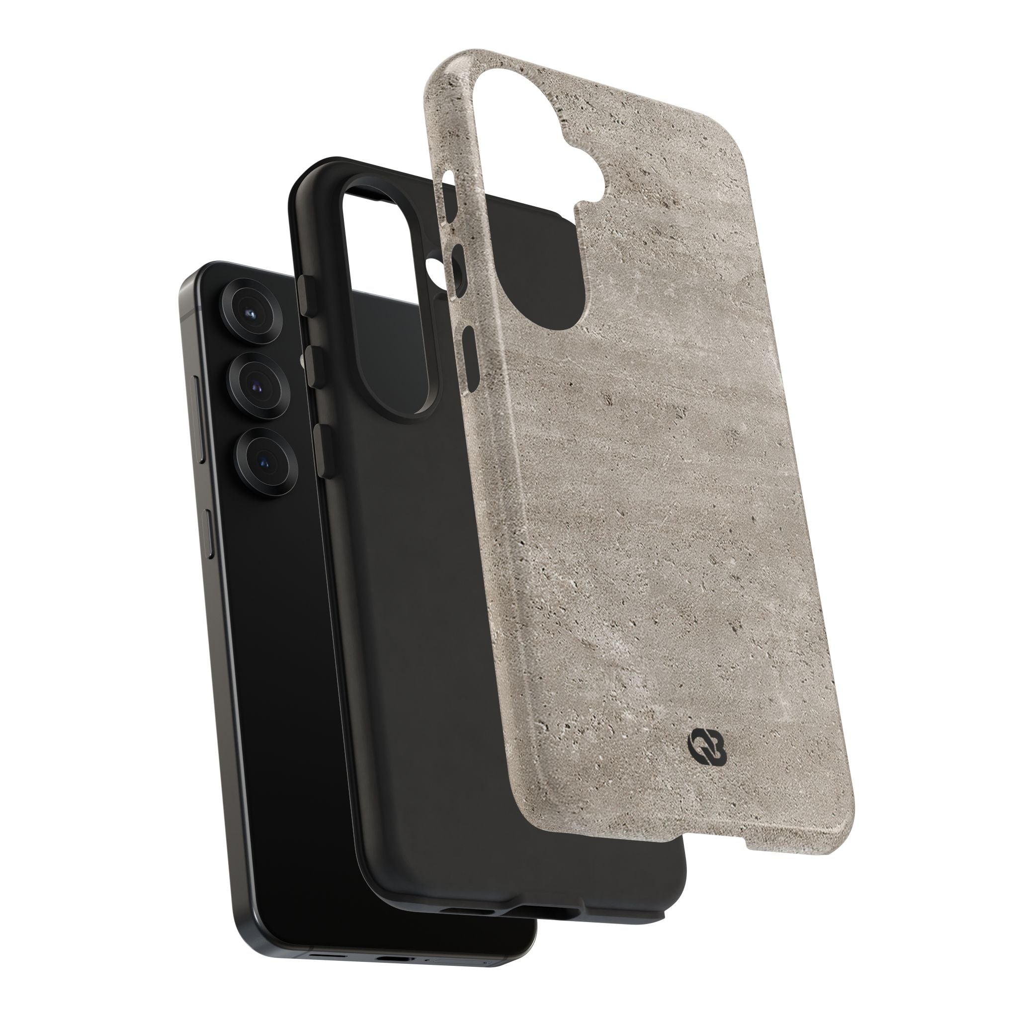 Grey Tough Phone Case for Samsung - Brutalist Stone Grit