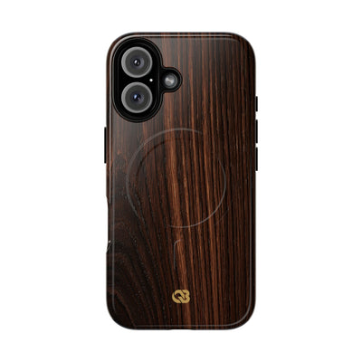 Brown Tough 2.0 Magsafe Phone Case for iPhone - Burnished Mahogany Grain