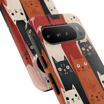 Verlängerte Katzen Schwarz Google Pixel 9 Pro XL Case - Tough