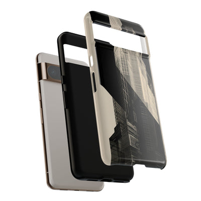 Beige Tough Phone Case for Google Pixel - Monolith Urban Grid