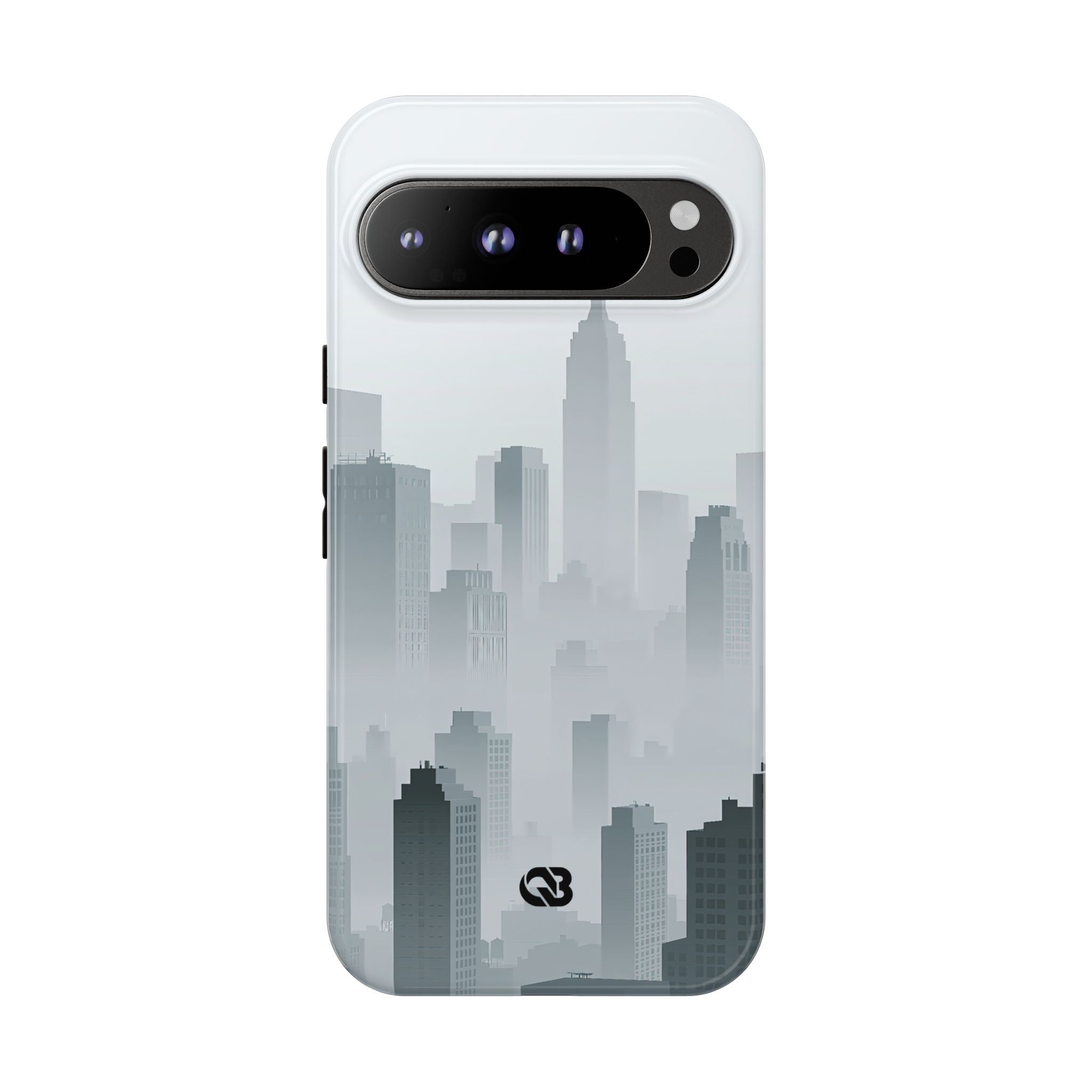 Grey Tough Phone Case for Google Pixel - Steel Mist Skyline