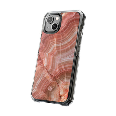 Blushing Rose Strata · Clear Impact Magnetic Phone Case for iPhone · Pink