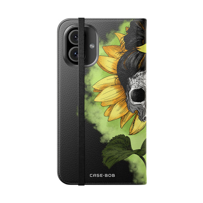 Skull Sunflower - iPhone 16 Plus Case - Wallet