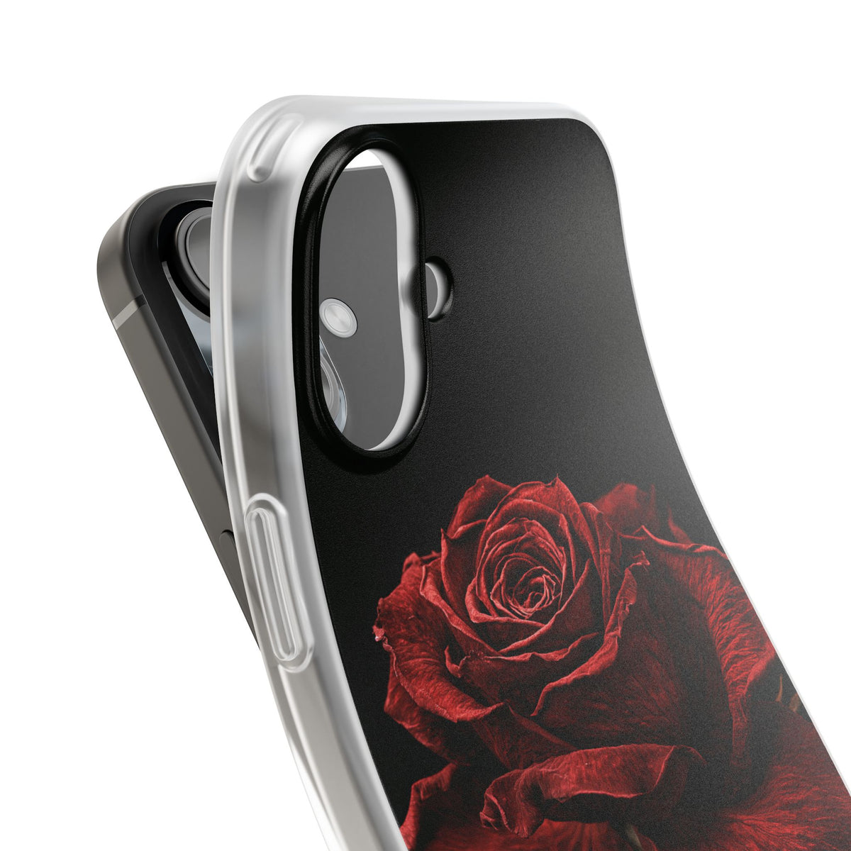 Crimson Noir Rose · Lite Phone Case for iPhone ·  Black