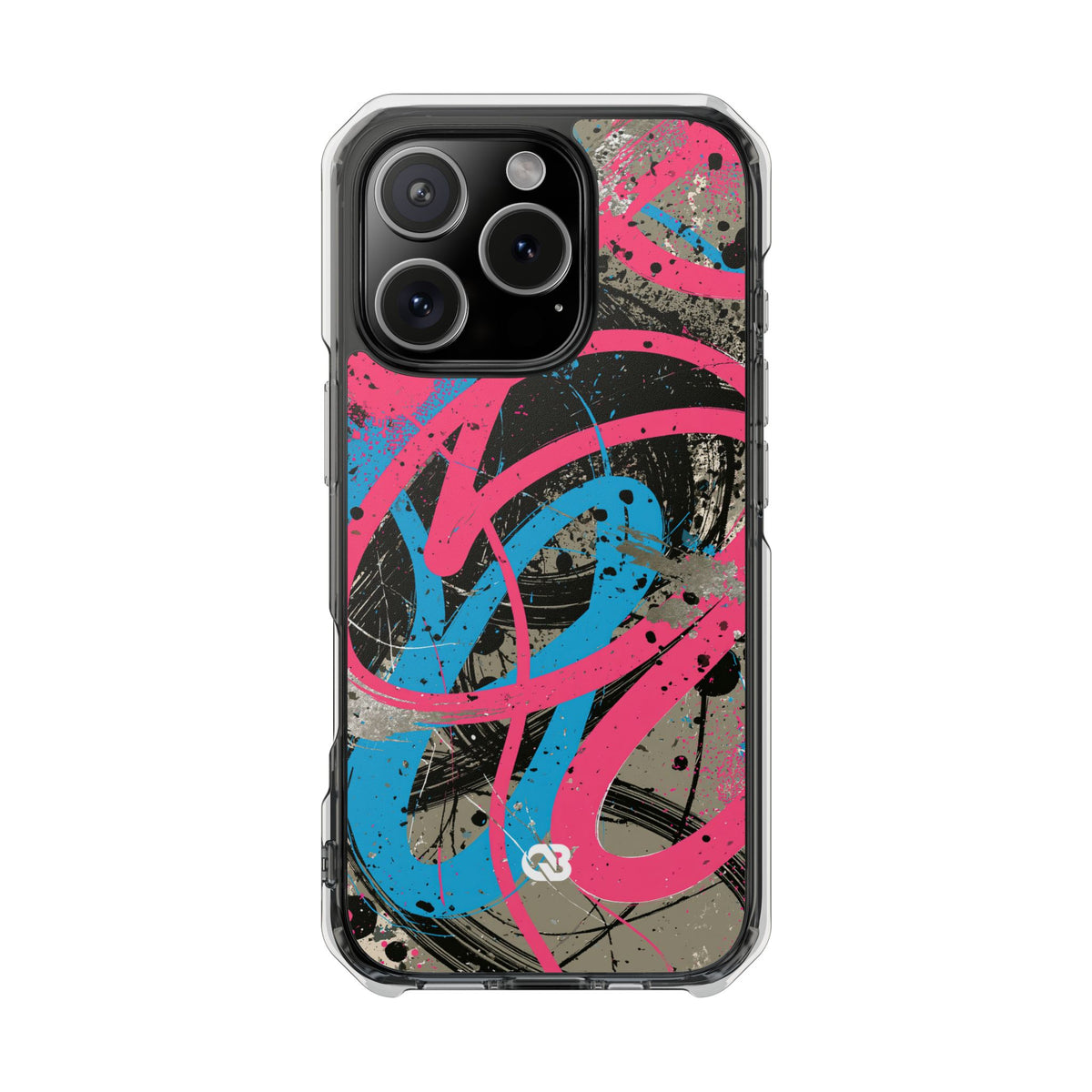 Cyber Splatter Flow · Clear Impact Magnetic Phone Case for iPhone · Pink
