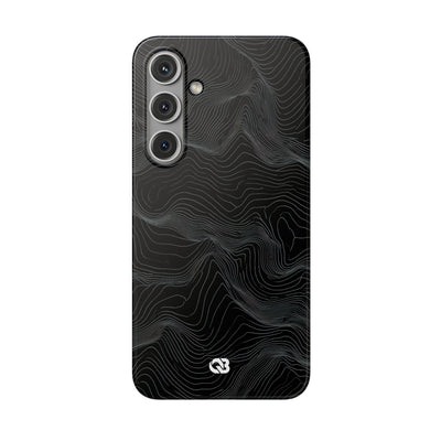 Black Lite Phone Case for Samsung - Obsidian Topo Wireframe