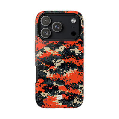 Signal Pixel Camo · Tough Phone Case for iPhone · Orange