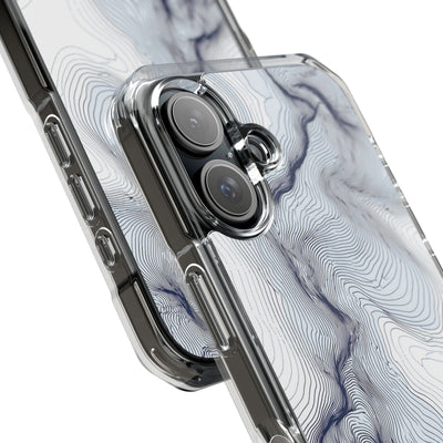 White Impact MagSafe Phone Case for iPhone - Nordic Ridge Topo