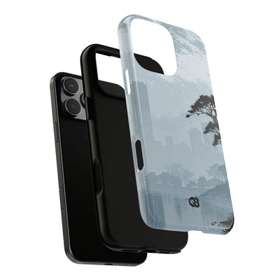 Grey Tough Phone Case for iPhone - Steel Slate Zen