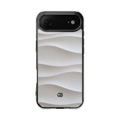 Sculpted Dune Relief · Clear Impact Magnetic Phone Case for iPhone ·  White