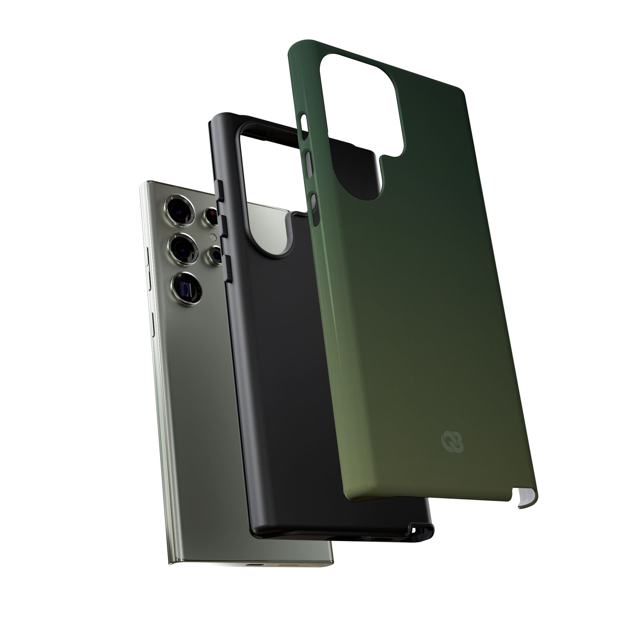 Green Tough Phone Case for Samsung - Shadow Moss Grain