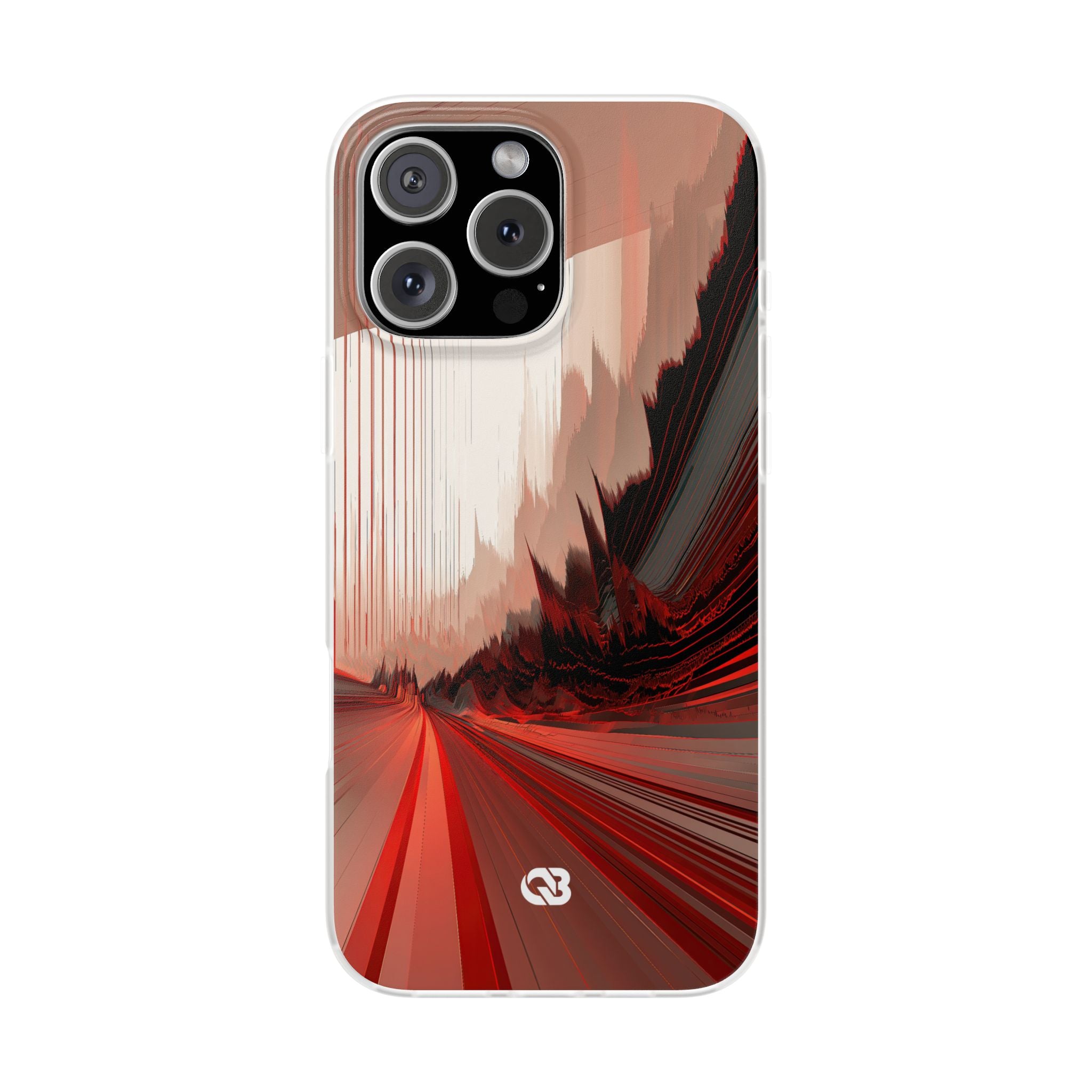 Red Lite Phone Case for iPhone - Crimson Pulse Horizon