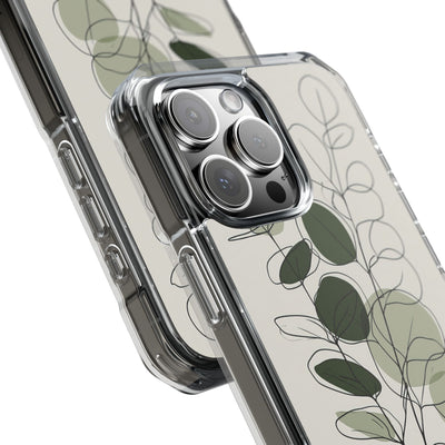 Green Impact MagSafe Phone Case for iPhone - Muted Eucalyptus Sketch
