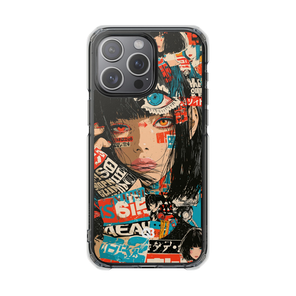 Shibuya Street Collage · Clear Impact Magnetic Phone Case for iPhone · Red