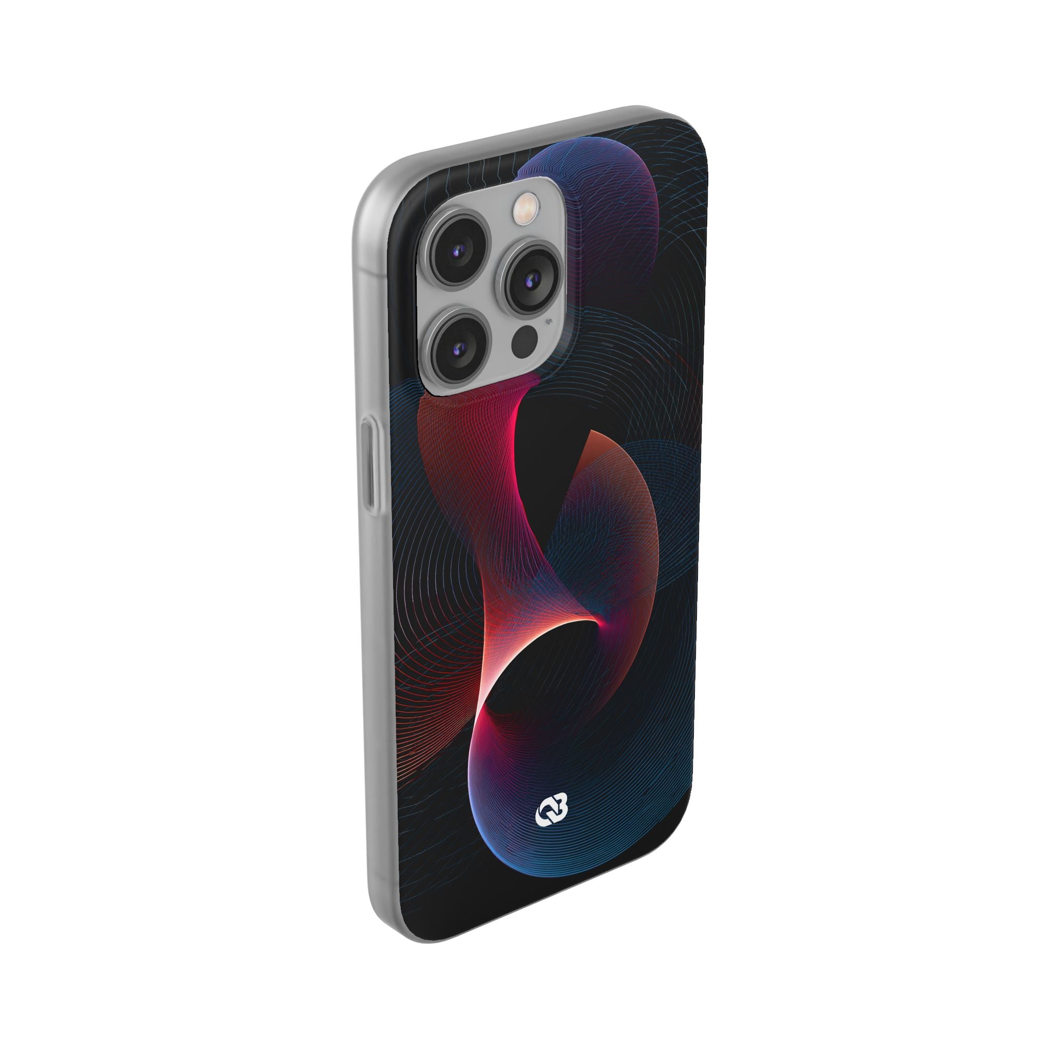 Black Lite Phone Case for iPhone - Cobalt Crimson Flux
