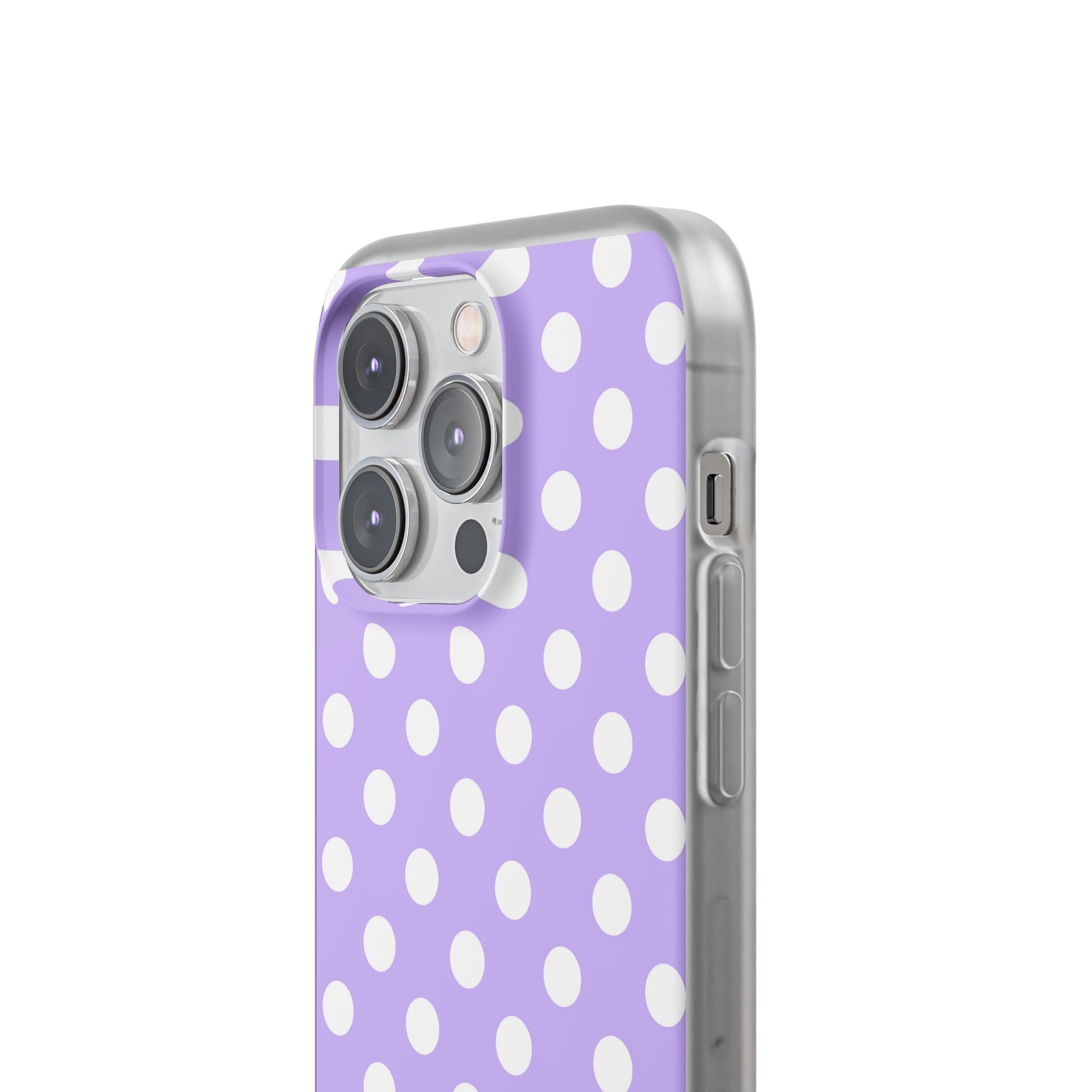Lavender Polka Grid · Soft Phone Case for iPhone