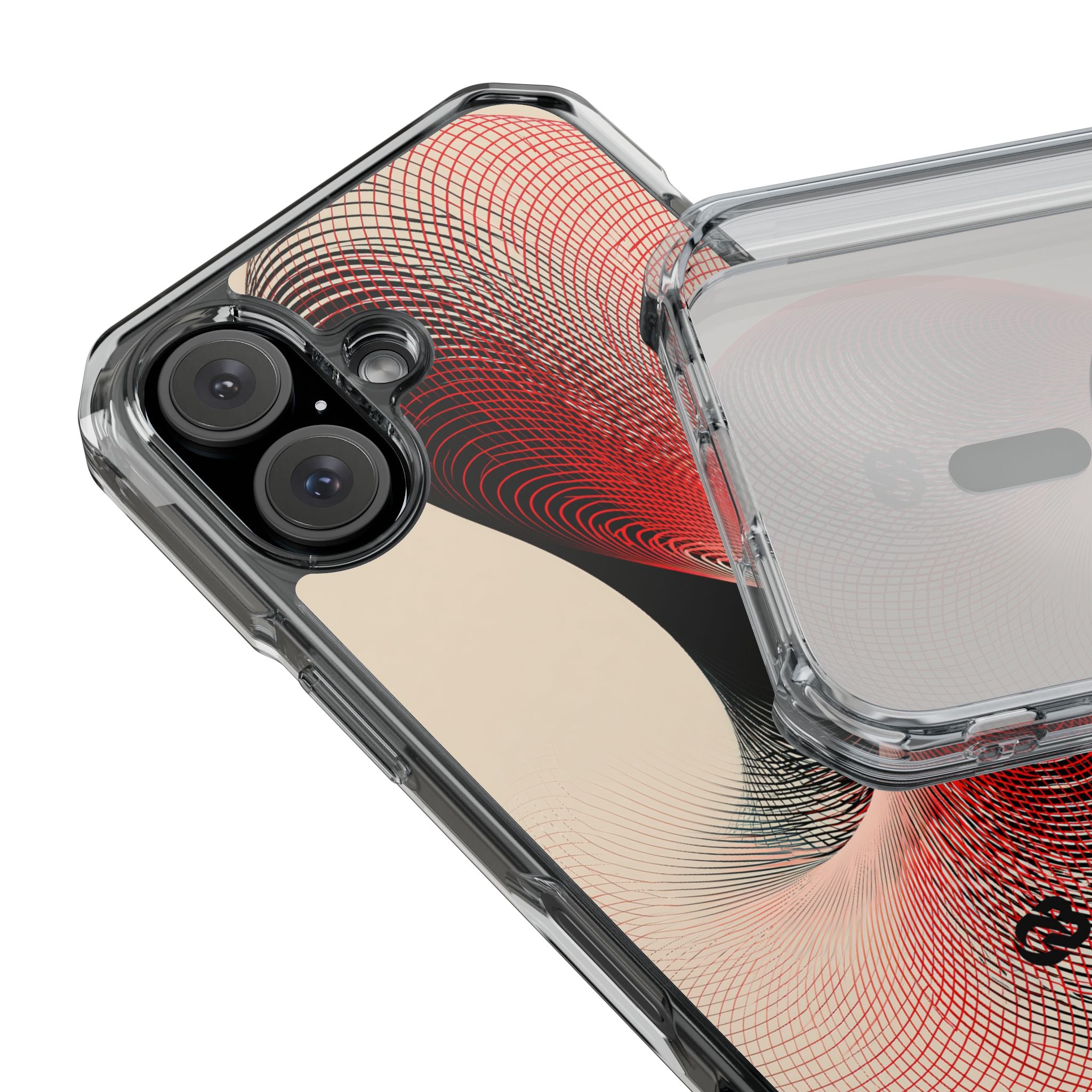 Red Impact MagSafe Phone Case for iPhone - Scarlet Wireframe Helix