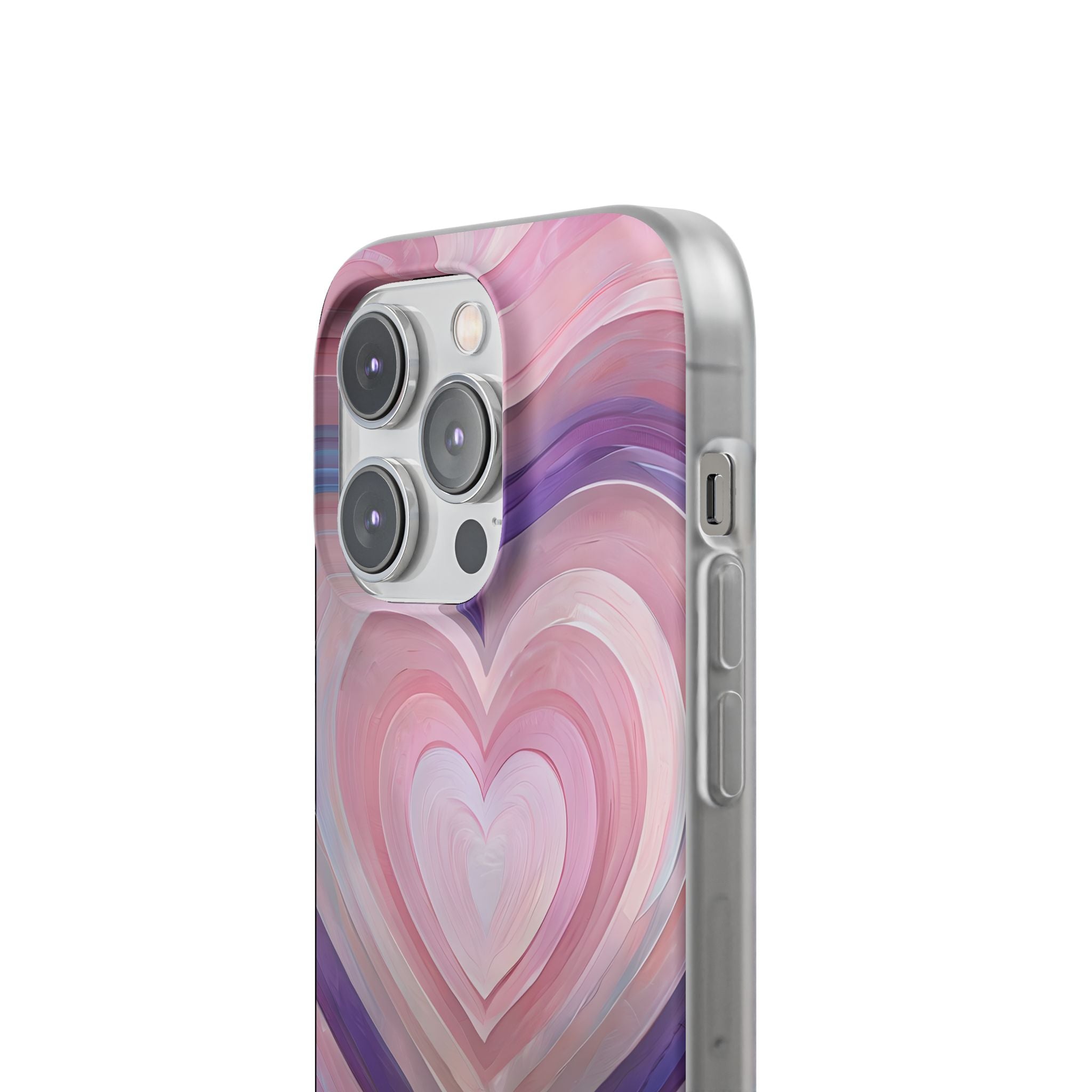 Lavender Pulse Hearts · Soft Mobilskal för iPhone