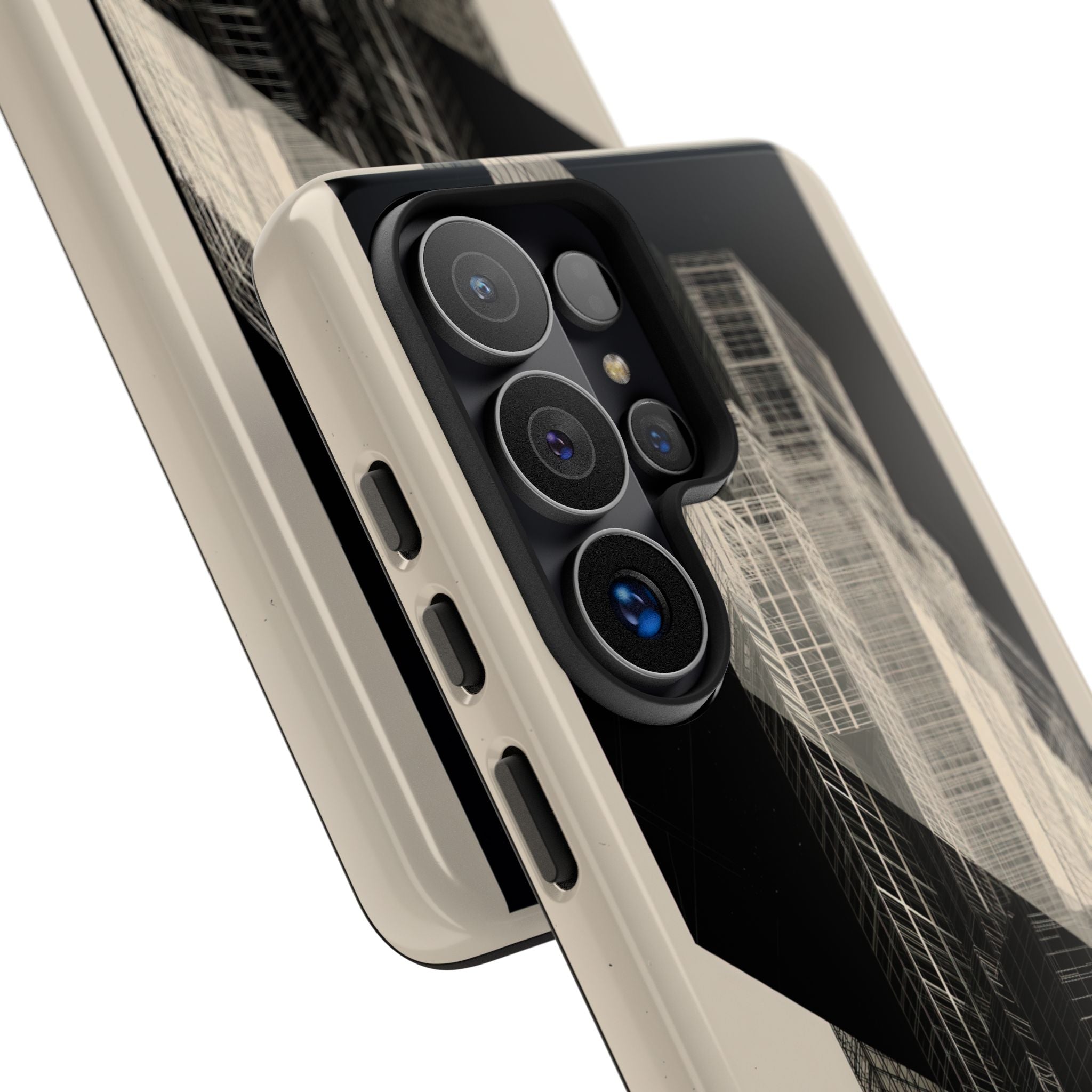 Beige Tough Phone Case for Samsung - Monolith Urban Grid