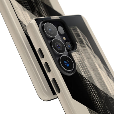 Beige Tough Phone Case for Samsung - Monolith Urban Grid