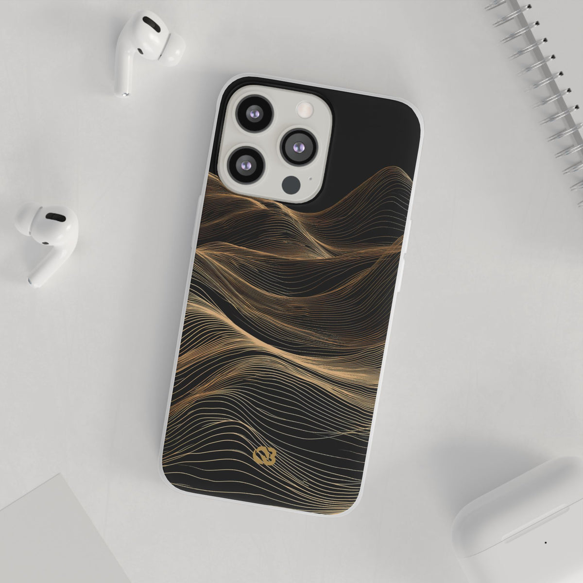 Golden Horizon Contours · Lite Phone Case for iPhone ·  Black