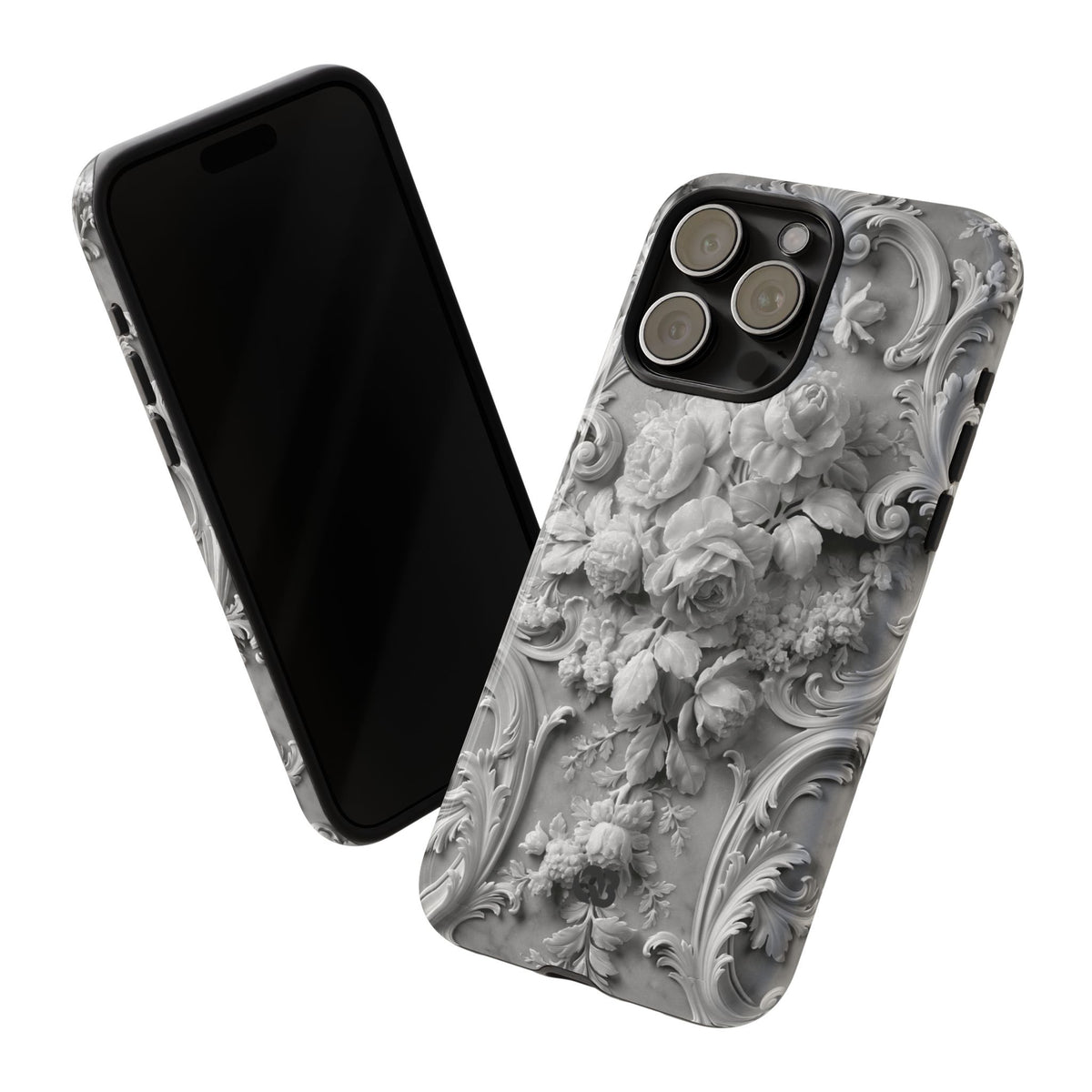 Rococo Marble Rose · Tough Phone Case for iPhone · White