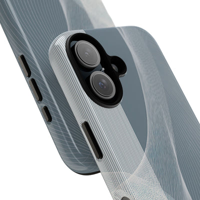 Grey Tough Phone Case for iPhone - Slate Mesh Horizon