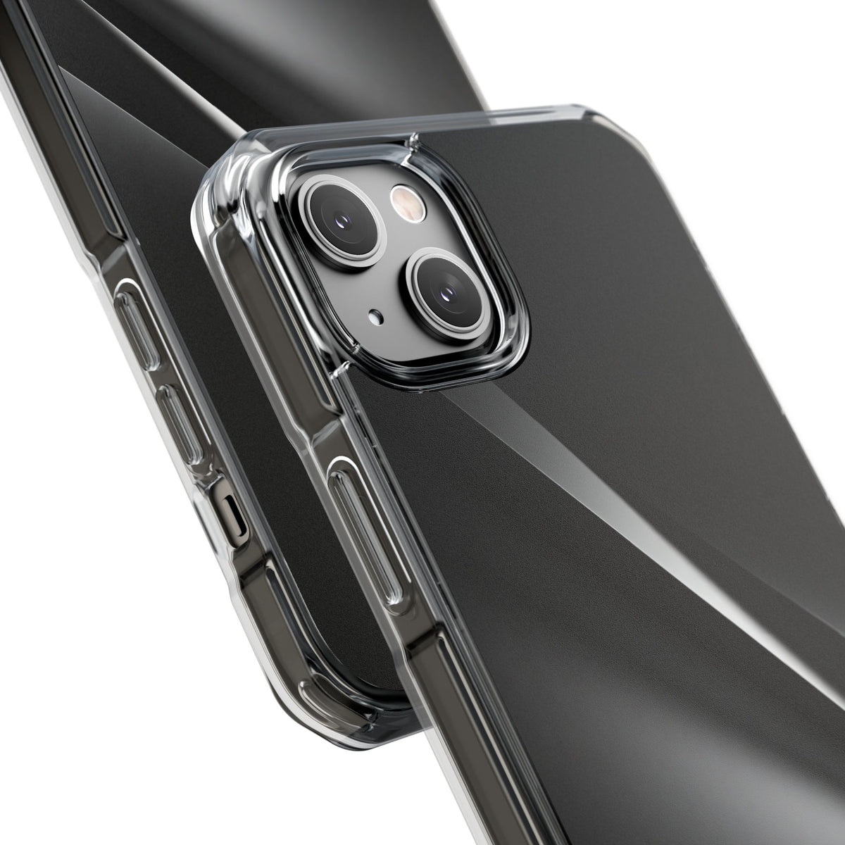 Obsidian Ridge · Clear Impact Magnetic Phone Case for iPhone ·  Black