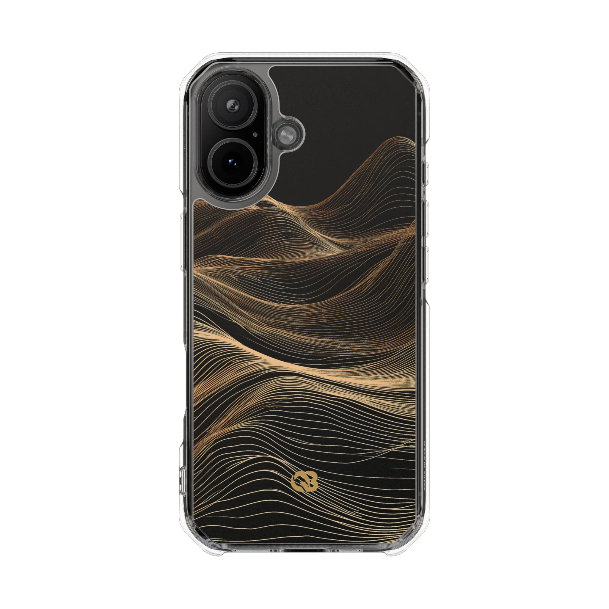 Black Impact MagSafe Phone Case for iPhone - Copper Topo Ridge