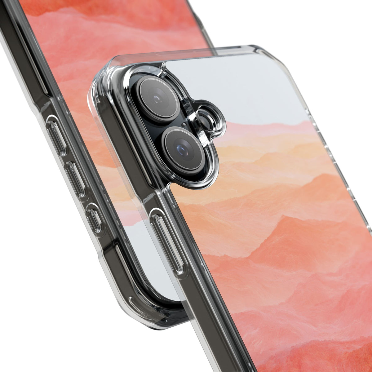Alpenglow Ridge Vista · Clear Impact Magnetic Phone Case for iPhone · Orange
