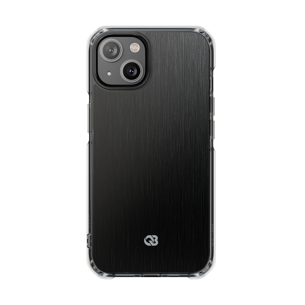 Obsidian Brushed Steel · Clear Impact Magnetic Phone Case for iPhone ·  Black