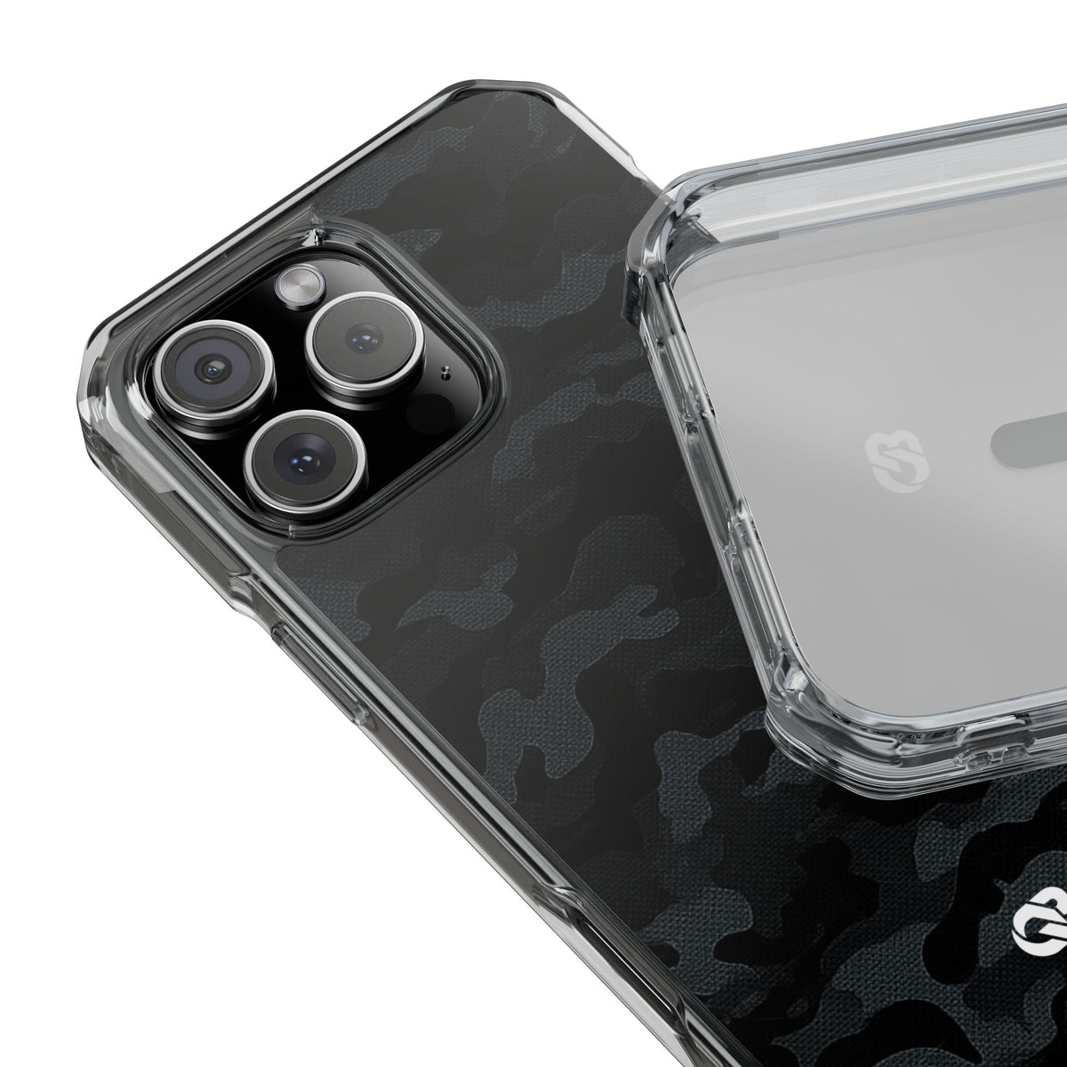 Blackout Urban Camo · Clear Impact Magnetic Phone Case for iPhone · Black
