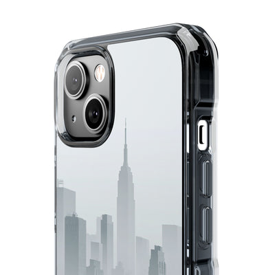 Grey Impact MagSafe Phone Case for iPhone - Steel Mist Skyline