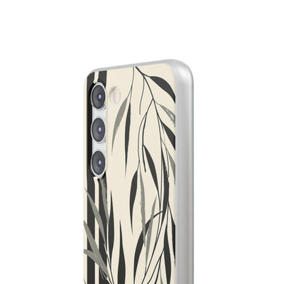 Beige Lite Phone Case for Samsung - Soot Leaf Sketch