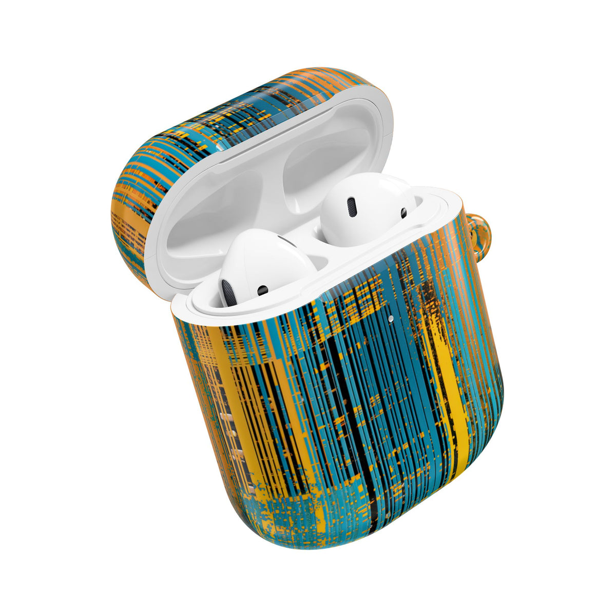 Cyber Glitch Stream · Hard Case for AirPods & AirPods Pro · Teal