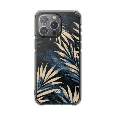 Blue Impact MagSafe Phone Case for iPhone - Midnight Indigo Palm