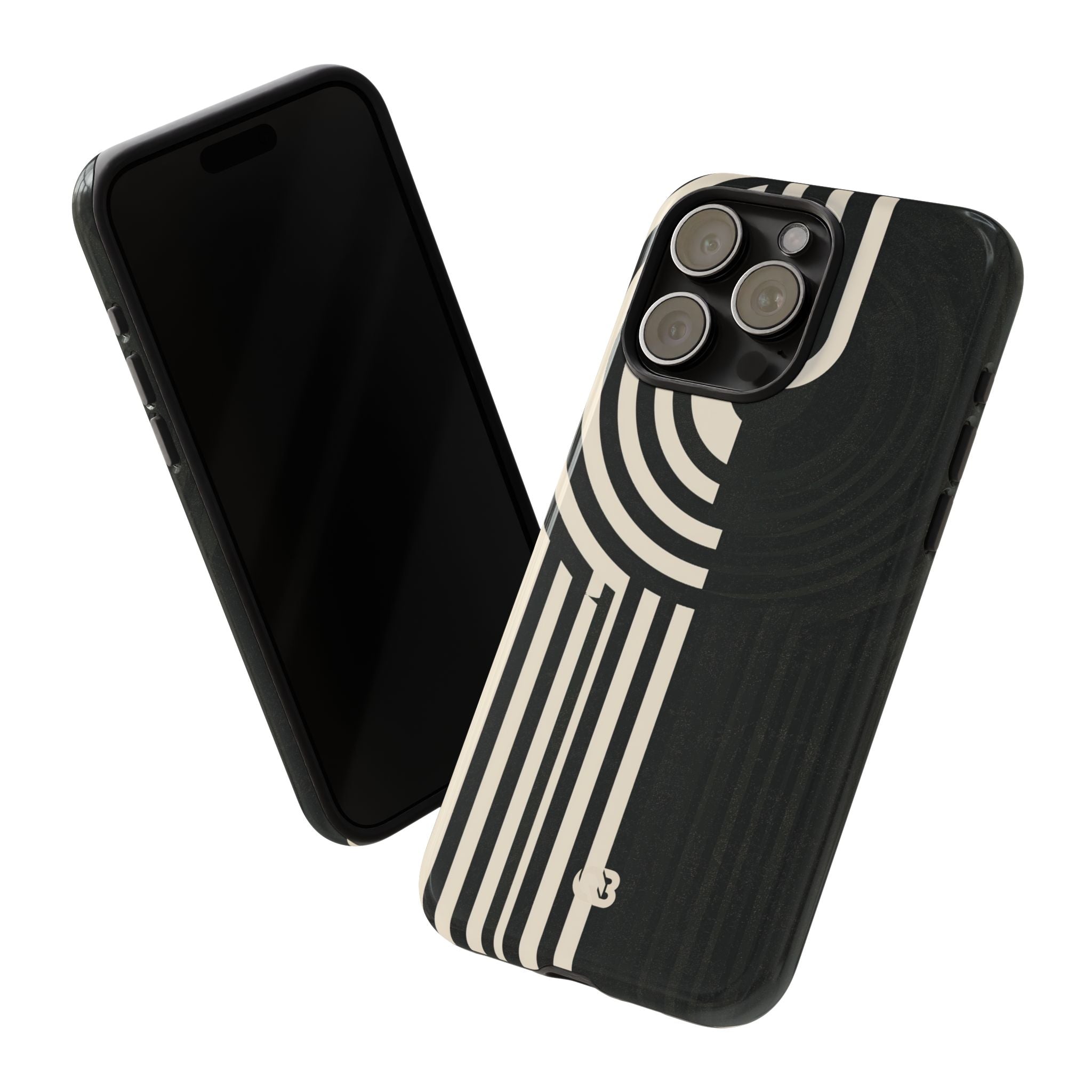 Beige Tough Phone Case for iPhone - Monolith Ivory Signal