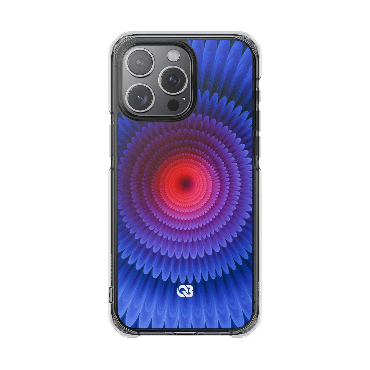 Radial Spectrum Bloom · Clear Impact Magnetic Phone Case for iPhone · Blue